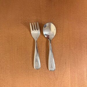 The First Years Baby Toddler 1980s Spoon and Fork Taiwan Stainless Vintage